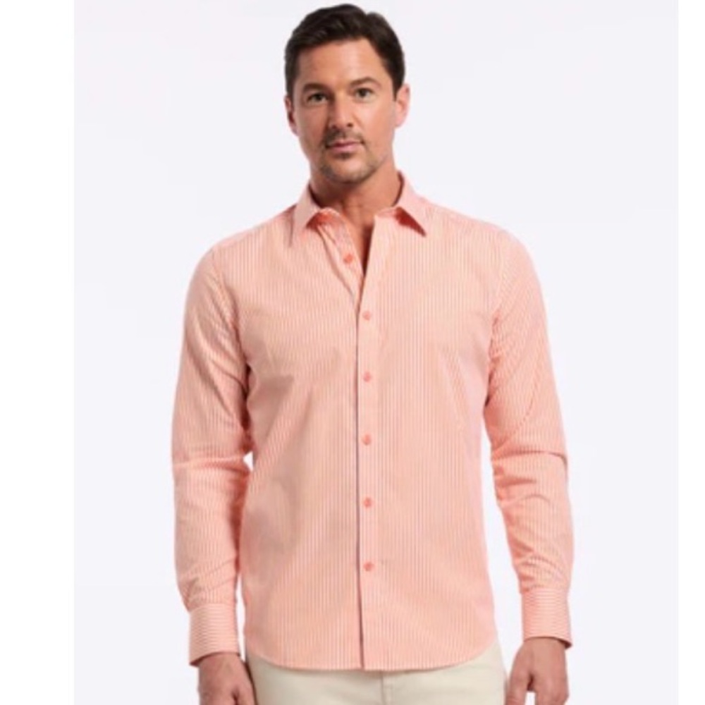 Robert Graham Peach Striped Button Down Shirt